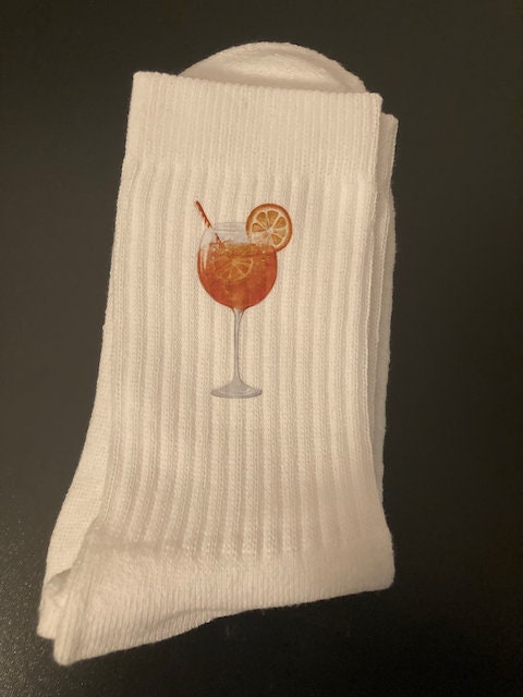 Aperol Spritz Socken – Damen & Herren, Größe 38–42, Aus Baumwolle, Mit Lustigem Aperol-Spruch