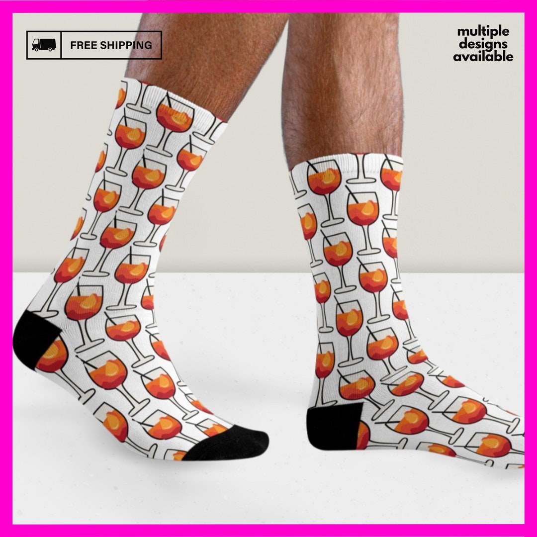 2 Paar Aperol Socken Damen 36-42 - Lustige Spritz Socken Für Frauen & Männer