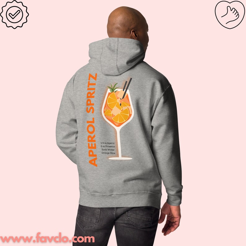 Comment mélanger le sweat-shirt à capuche Aperol Pull Spritz imprimé pull col rond cadeau alcool Saint Valentin femme et homme tendance chemise cool image 6