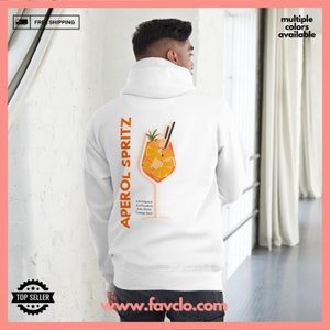 Hoe te mixen Aperol Hoodie sweatshirt Aperol Spritz trui print trui ronde hals alcohol cadeau Valentijnsdag vrouw en man trendy cool shirt afbeelding 1