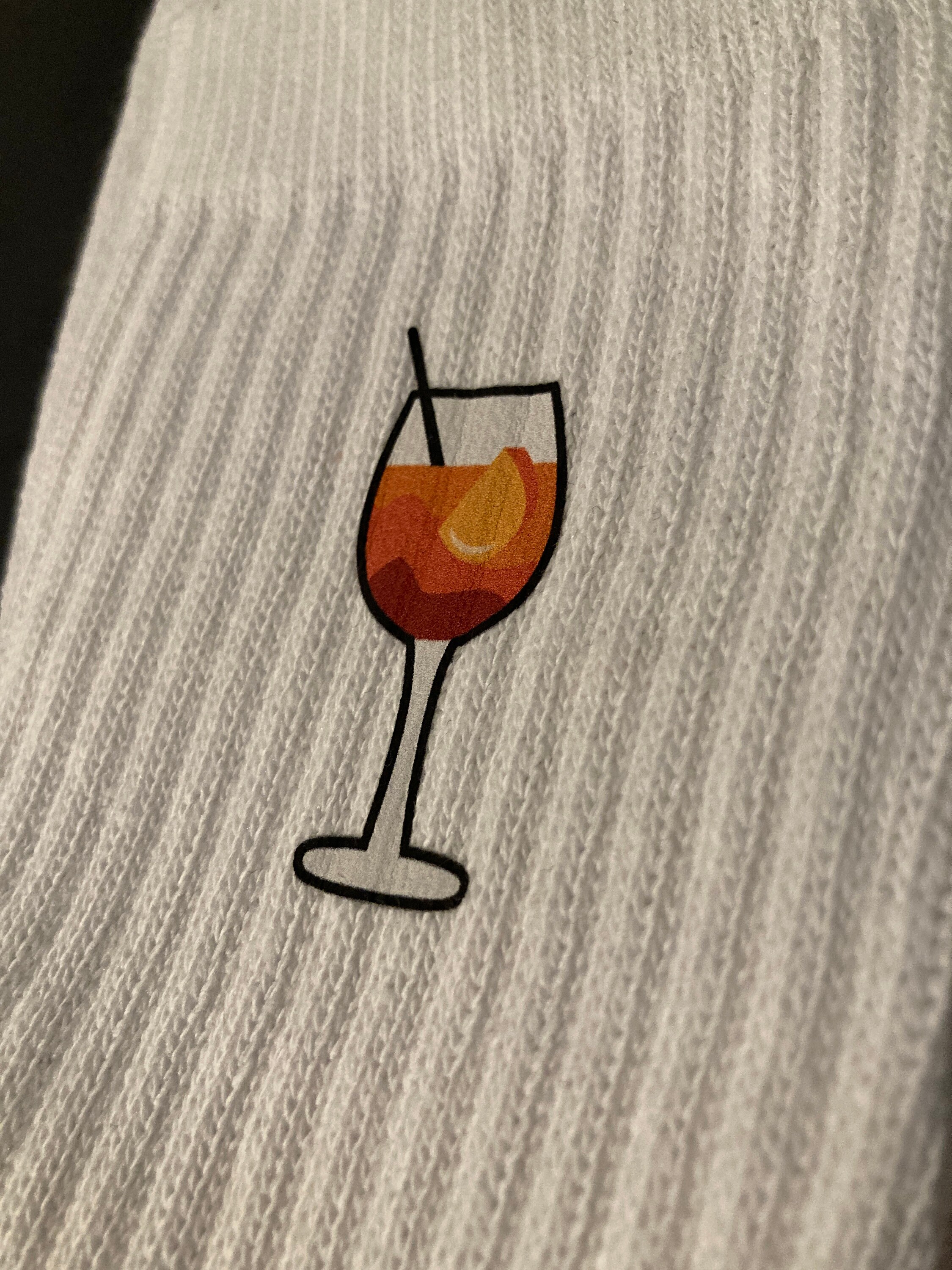 Aperol Spritz Socken Damen Herren - Bestickte Baumwollsocken Für Tennis & Lounge