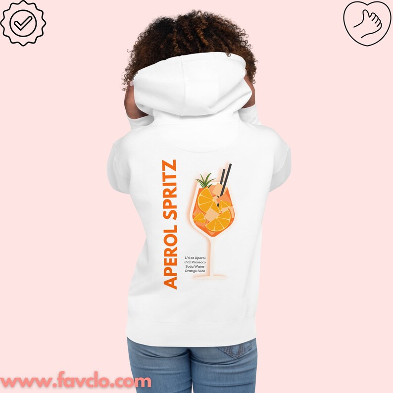 Hoe te mixen Aperol Hoodie sweatshirt Aperol Spritz trui print trui ronde hals alcohol cadeau Valentijnsdag vrouw en man trendy cool shirt afbeelding 2