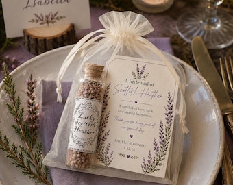 Personalized Scottish Lucky Heather Wedding Favours | Scottish Wedding Gift |Heather  Favor |Celtic Wedding Table Favours from Scotland
