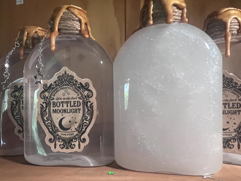 Glow in the Dark Bottled Moonlight decorative potion bottle. *Customer Favourite!* ASMR Stress relief gift image 7