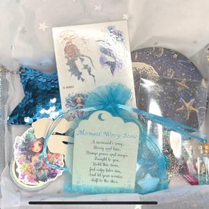Mermaid Gift Box: Ocean Theme Surprise with Worry Stone