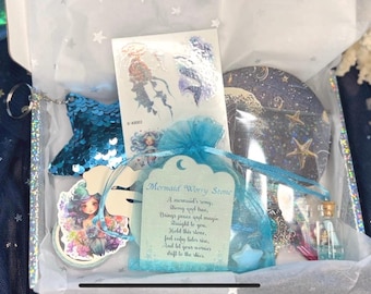 Mermaid Gift Box: Ocean Theme Surprise with Worry Stone