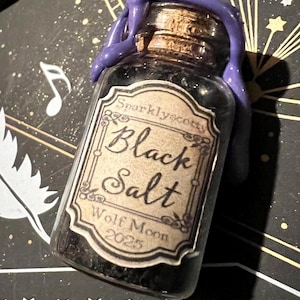 Witches black salt handmade in Scotland. Shadow work, spell ingredient, altar gift