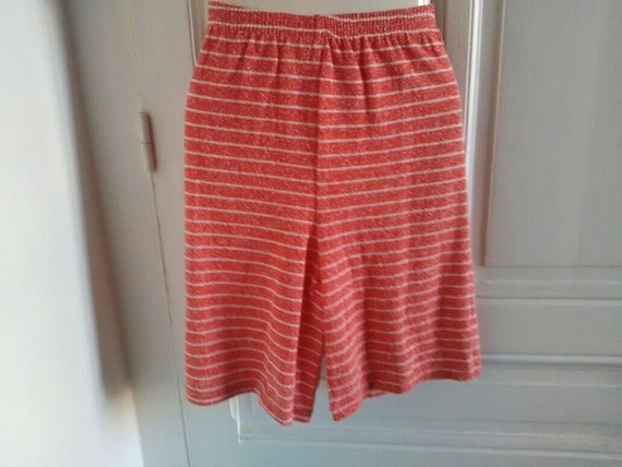 UNUSED 80's women's shorts - red orange, white ho… - image 1