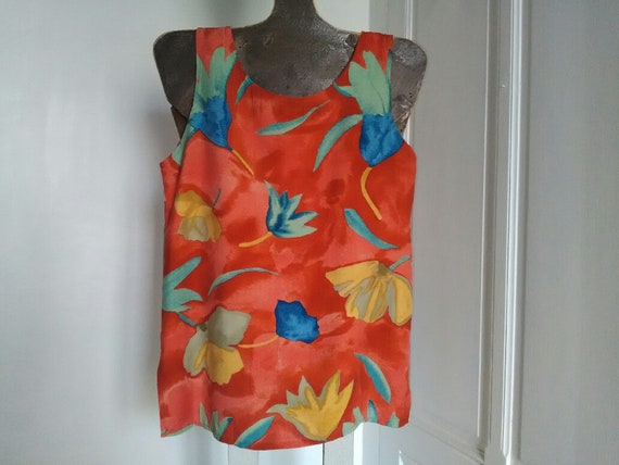 UNUSED 90's vintage women's tank top - red-orange… - image 7