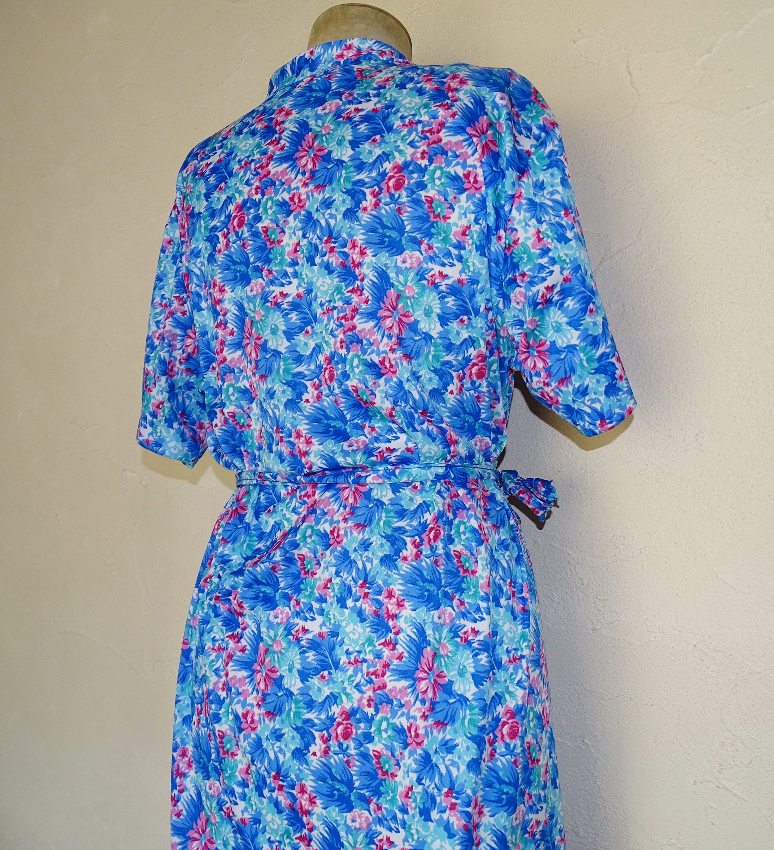 Pink and Blue Vintage Floral Dress Plus Size Clothing Etsy UK