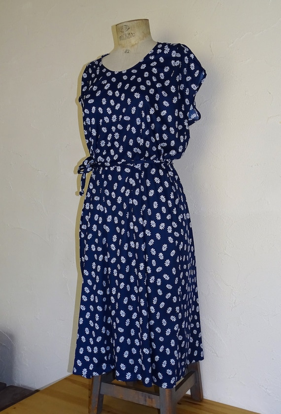 blue dress with white flowers