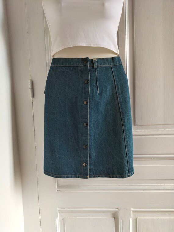 80's vintage short denim skirt - UNUSED deadstock… - image 2