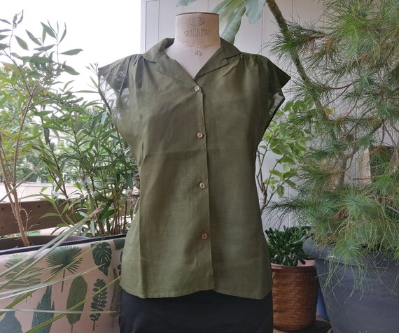 UNUSED vintage sleeveless 80's blouse - 4 colors … - image 5