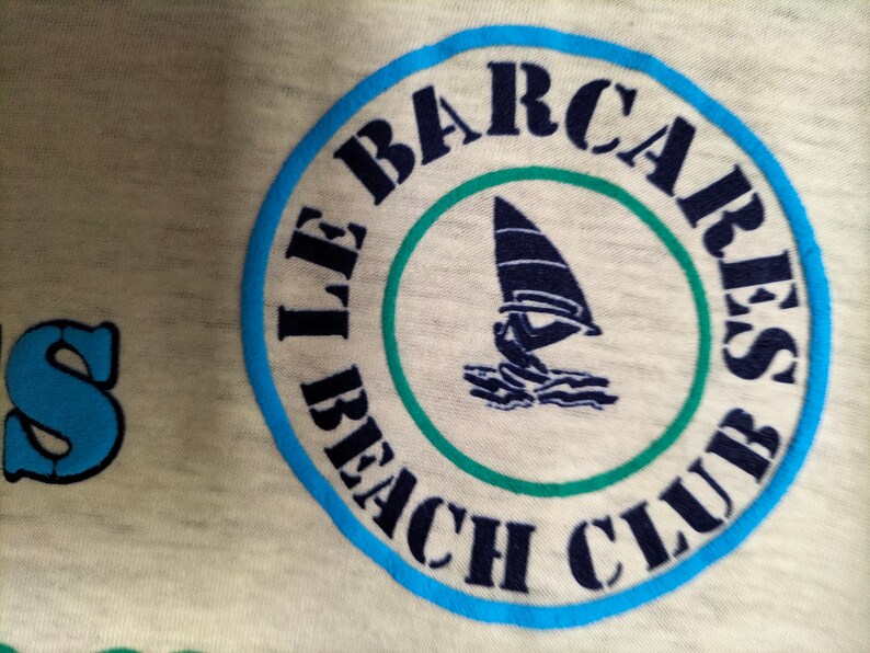90's Vintage UNUSED unisex Tee-Shirt 7 colors available WINDSURF Méditerranée printed and relief patterns, made in FRANCE, boating T-shirt image 9