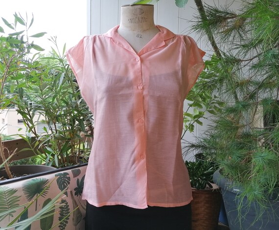 UNUSED vintage sleeveless 80's blouse - 4 colors … - image 7