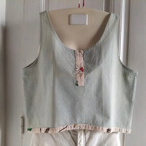 Chemise Madonna Manches Courtes Dentelle Rose - Taille XS - Occasion Très Bon état - Style Ballon