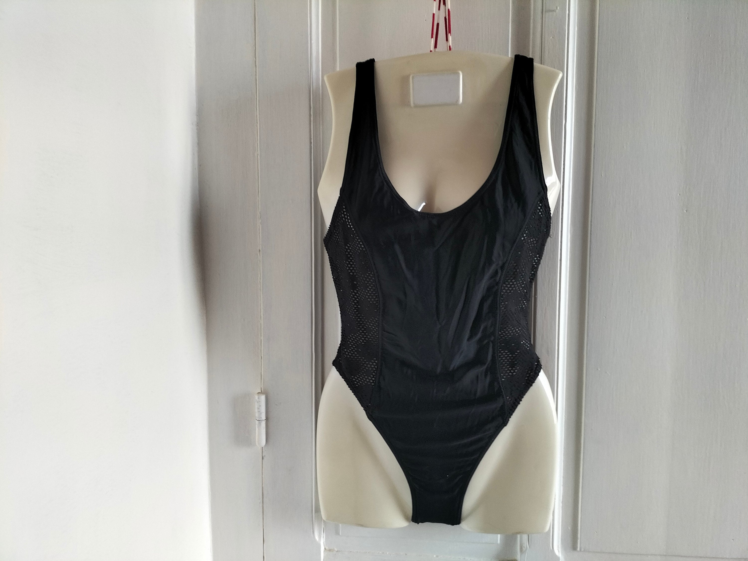 Vintage 1960's Robby Len Swimsuit. Vintage Red, White, and Black