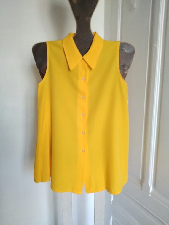 UNUSED vintage sleeveless yellow Tunic - women's … - image 1