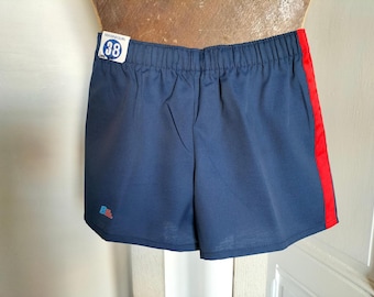 Blue, white or black UNUSED vintage men's shorts - elastic belt, made in FRANCE Saritex