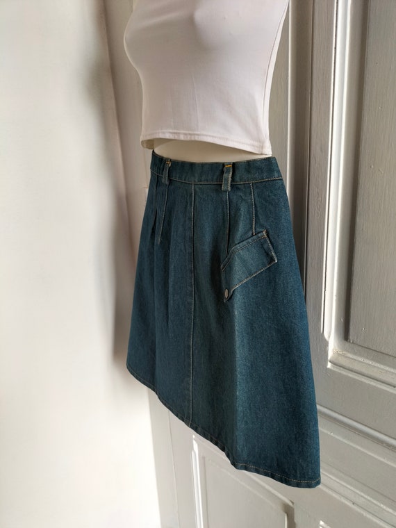 80's vintage short denim skirt - UNUSED deadstock… - image 4