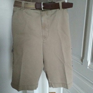 UNUSED 90&#39;s vintage men&#39;s beige bermuda shorts - MEYER Sport - sportwear, cotton, polyester, deadstock vintage, made in GERMANY