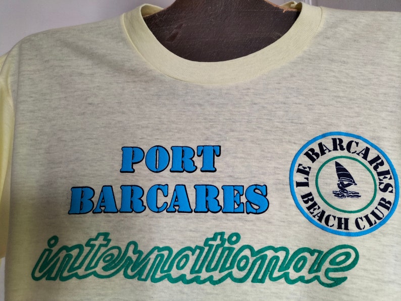 90's Vintage UNUSED unisex Tee-Shirt 7 colors available WINDSURF Méditerranée printed and relief patterns, made in FRANCE, boating T-shirt image 8