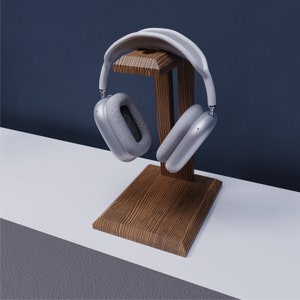 Wooden Headphone Stand With PC Sensor Panel 3.5 Inch Screen 