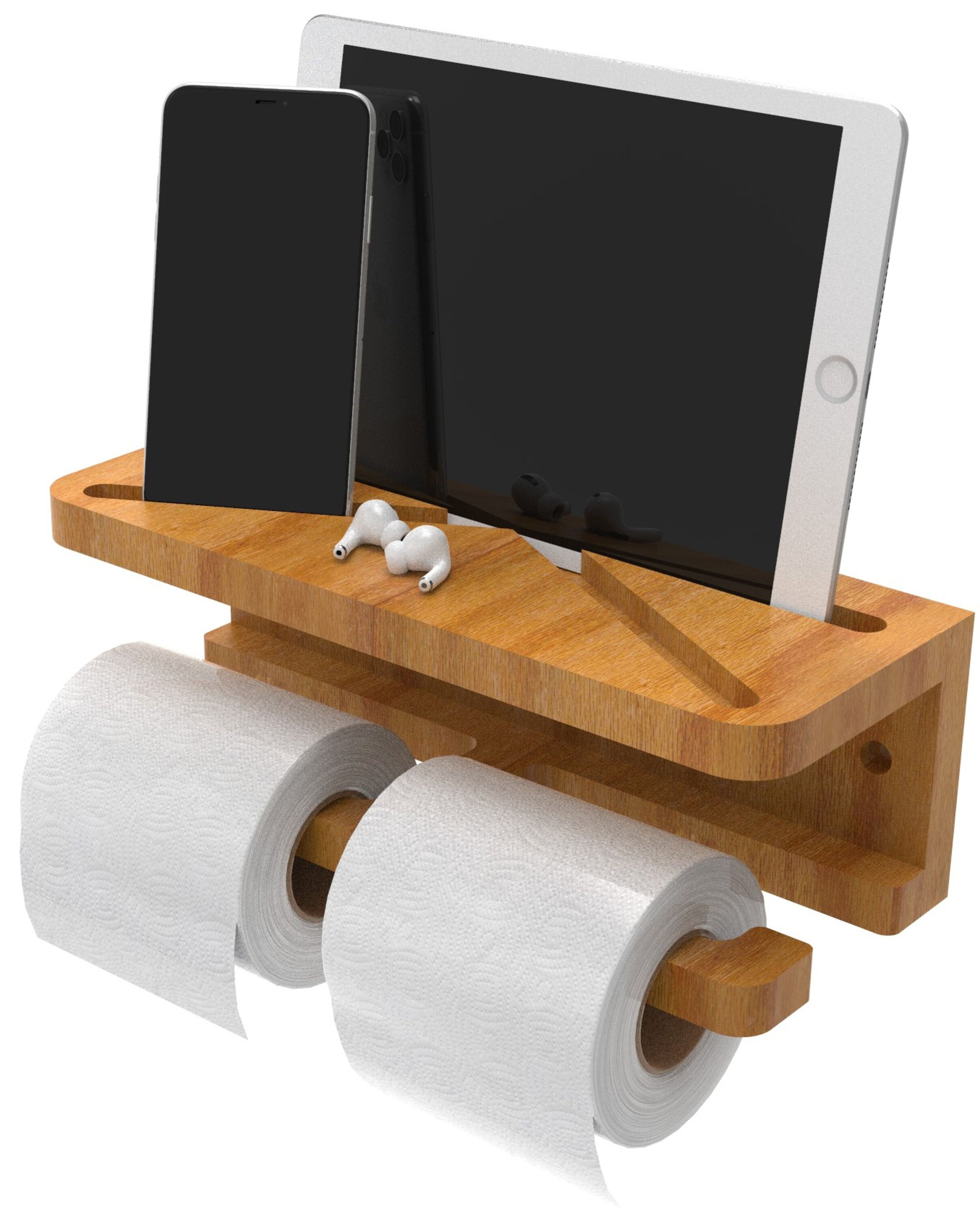 Modern Hanging Wall Mount Bamboo Double Toilet Paper Ethiopia