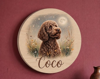 Personalized Pet Portrait Plaque, Custom Dog or Cat Wood Sign