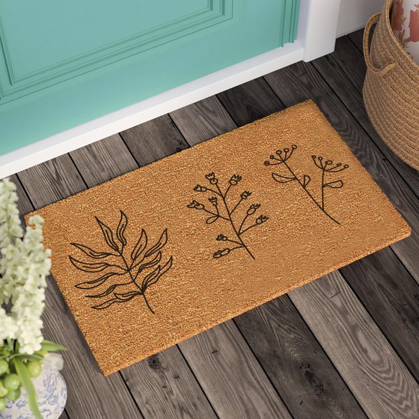 Flowers Doormat | Wedding Gift | Welcome Door Mat | Housewarming Gift | Personalized Gift | New Home Gift | Front Door Decor