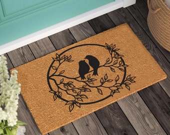 Birds Doormat | Wedding Gift | Personalized Custom Doormat | New Home Gift | Housewarming Gift | Welcome Door Mat | Personalized Gift