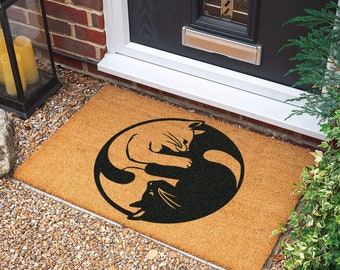 Cats Doormat | New Home Gift | Wedding Gift | Personalized Gift | Welcome Door Mat | Housewarming Gift | Personalized Custom Doormat