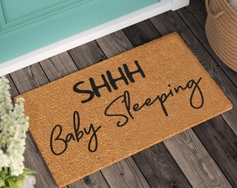 Baby Sleeping Doormat | Housewarming Gift | Wedding Gift | Personalized Custom Doormat | New Home Gift | Welcome Door Mat |Personalized Gift