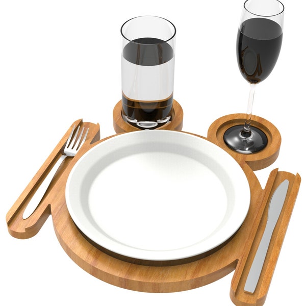 FALKEL Placemat Serving Tray Platter Wooden Dining Table Set Presentation Plate Mats Kitchen Decor Dinner Runner Meal Breakfast Wine Stand