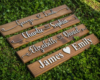 Regalo personalizado del Día de San Valentín / Regalo de boda / Letrero de madera personalizado / Letrero de bienvenida de boda / Regalo de novia de novio / Decoración del hogar