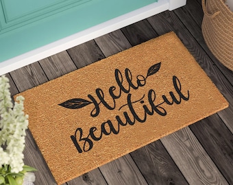 Hello Beautiful Door Mat | Custom Doormat | Housewarming Gift | Wedding Gift | Home Gift | Welcome Door Mat | Personalized Gift | Door Mats