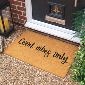 Good Vibes Only Doormat | New Home Gift | Personalized Gift | Welcome Door Mat | Wedding Gift | Housewarming Gift | Front Door Decor