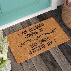 I Am Blessed Doormat | Housewarming Gift | Welcome Door Mat | New Home Gift | Personalized Custom Doormat | Wedding Gift | Personalized Gift