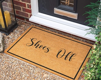 Shoes Off Doormat | Wedding Gift | Personalized Custom Doormat | Welcome Door Mat | Personalized Gift | Housewarming Gift | New Home Gift
