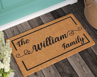 Welcome Door Mat | Personalized Custom Doormat | Personalized Gift | Housewarming Gift | New Home Gift | Wedding Gift | Family Name Doormat
