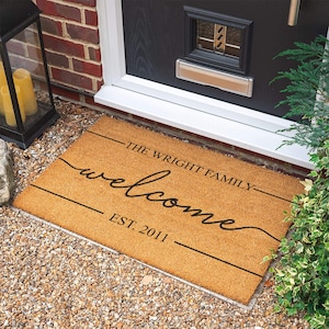 Housewarming Gift | New Home Gift | Welcome Door Mat | Personalized Gift | Personalized Custom Doormat | Wedding Gift | Door Mats