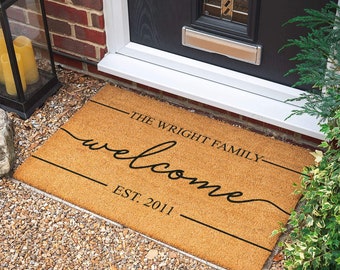 Personalized Coconut Doormat: New Home Gift, UV Printed
