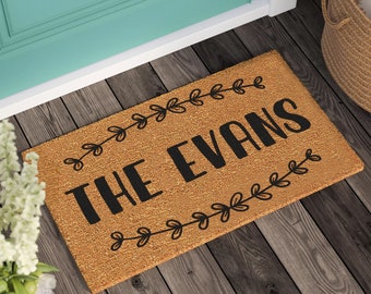 Personalized Custom Doormat | Wedding Gift | New Home Gift | Housewarming Gift | Personalized Gift | Welcome Door Mat | Last Name Doormat