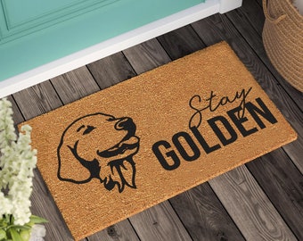 Stay Golden Coconut Doormat: Personalized Welcome Mat