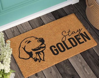 Stay Golden Doormat | Personalized Gift | Welcome Door Mat | New Home Gift | Personalized Custom Doormat | Wedding Gift | Housewarming Gift