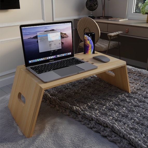 Wooden Foldable Laptop Stand, Portable Lap Desk, Laptop Bed Tray, Breakfast  Serving Tray, Multifunctional Stand, Work From Home Gift for Him 