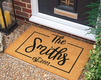 Welcome Door Mat | Personalized Custom Doormat | Personalized Gift | Housewarming Gift | New Home Gift | Wedding Gift | Door Mats