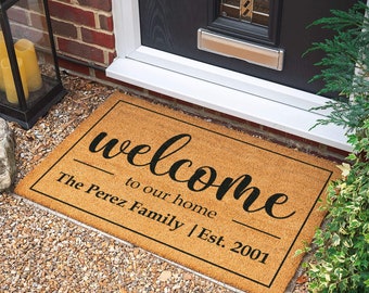 Housewarming Gift | Wedding Gift | Personalized Custom Doormat | Welcome Door Mat | Personalized Gift | New Home Gift | Last Name Doormat