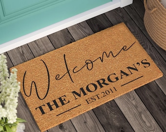 Personalized Custom Doormat | New Home Gift | Welcome Door Mat | Personalized Gift | Housewarming Gift | Wedding Gift | Front Door Decor