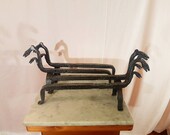 Two matching pairs of antique firedogs andirons log holders - hand forged.